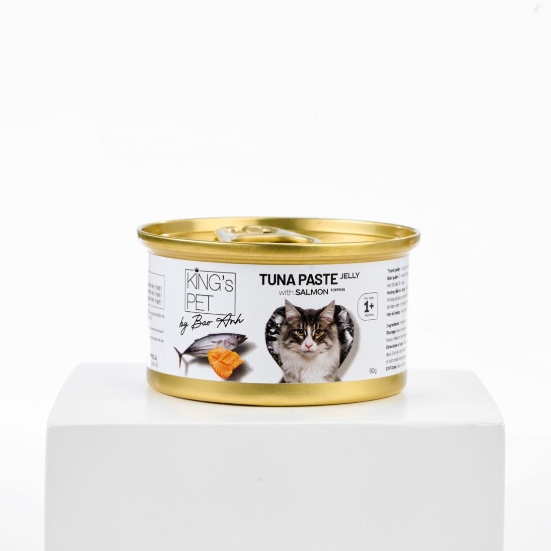 Pate lon Tuna jelly topping Salmon Kings Pet 80g (Cá ngừ topping Cá hồi)